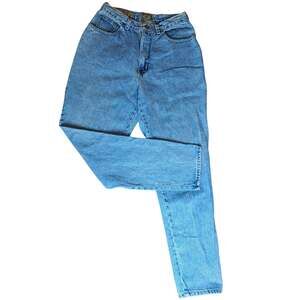 Vintage 90s EXP Express Jeans No 4 Womens 11/12 High Rise Mom Light Wash Tapered